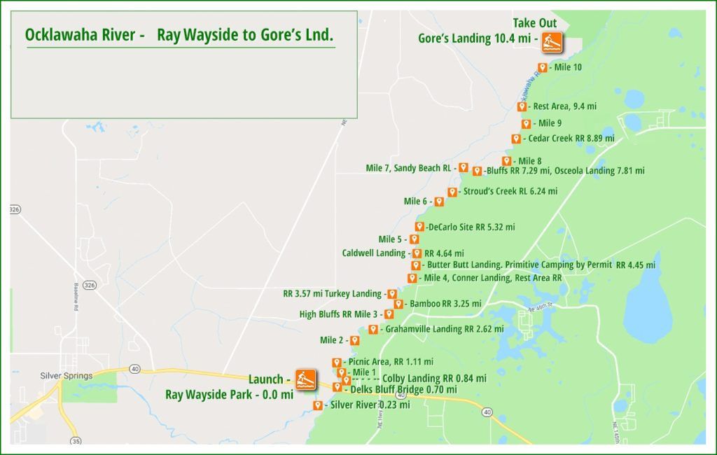 Boating Map Ray Wayside to Gores Landing