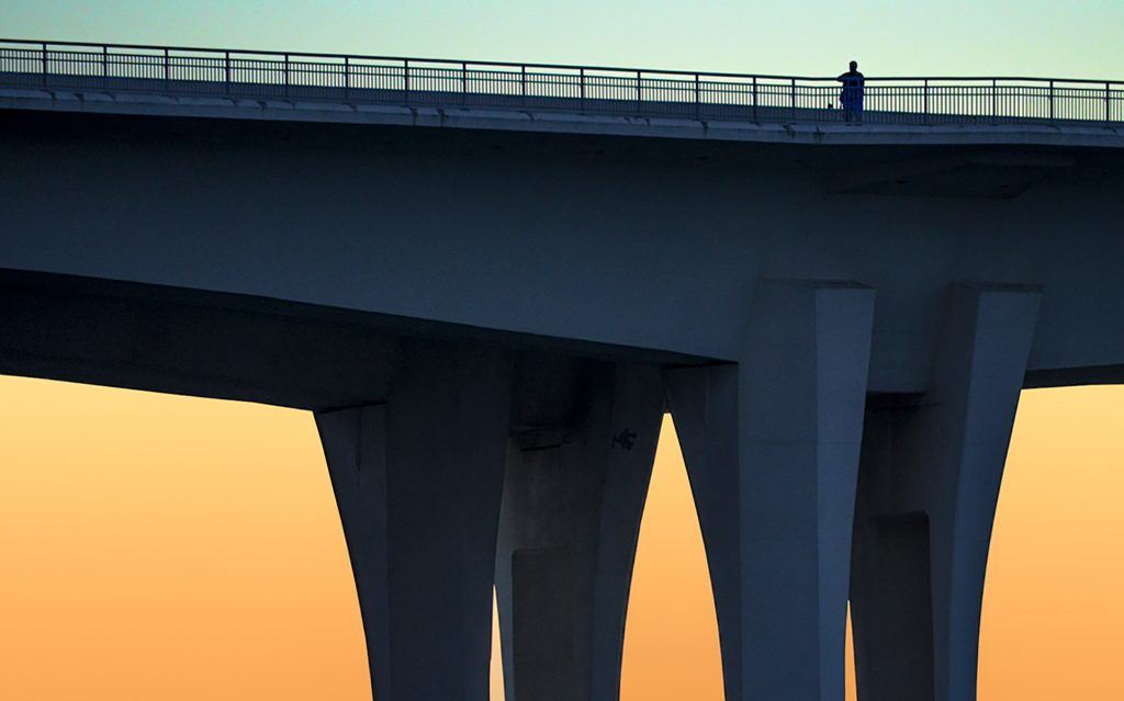 Man on Clearwater Bridge