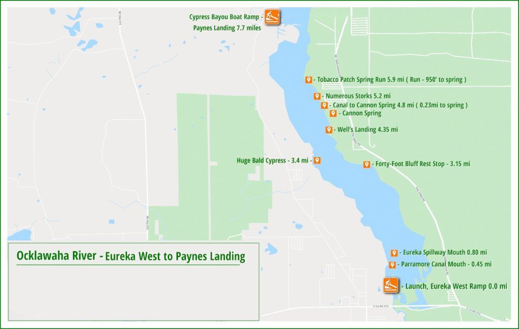 Map Eureka West to Paynes Landing