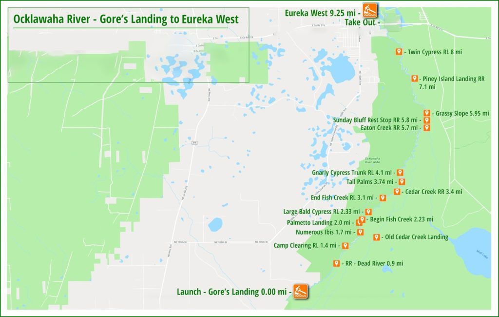 Map - Gores Landing to Eureka West