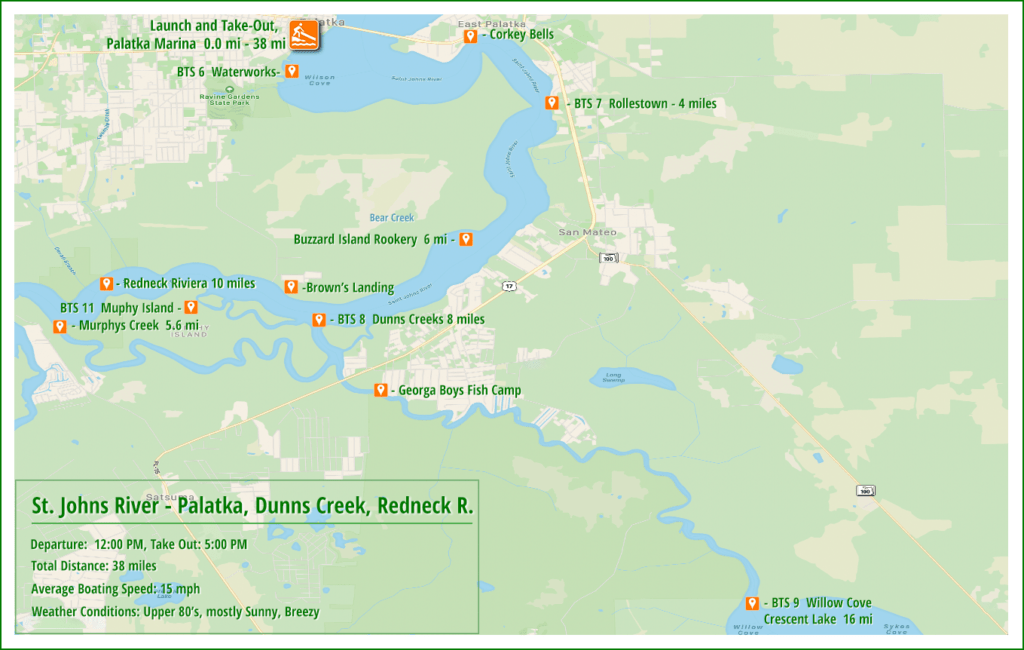Map - Palatka to Dunns Creek