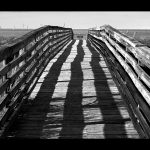 Boardwalk to Honeymoon Beach-bw